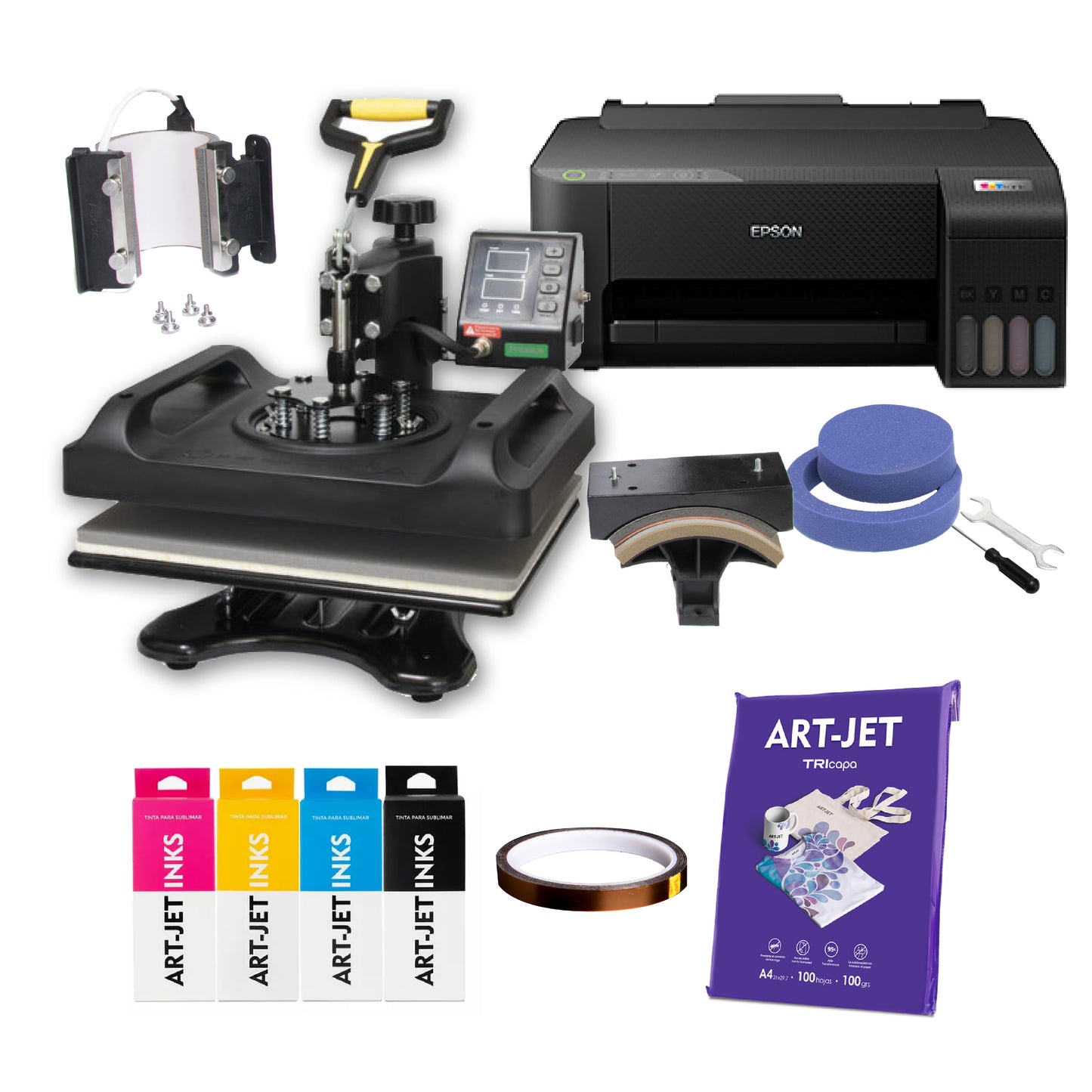 Combo sublimación impresora Epson papel estampadora 5 en 1 tinta
