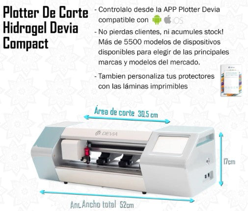Plotter de corte de hidrogel Devia Compac blanco